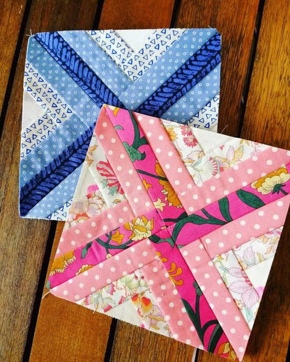 Woven Twirl FPP Foundation Paper Piecing quilt block pattern Digital Download