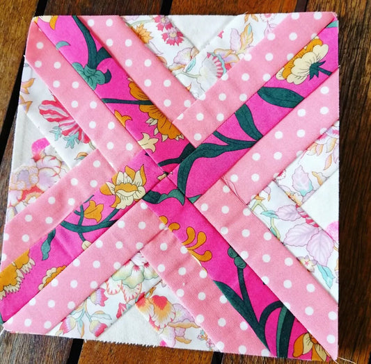 Woven Twirl FPP Foundation Paper Piecing quilt block pattern Digital Download