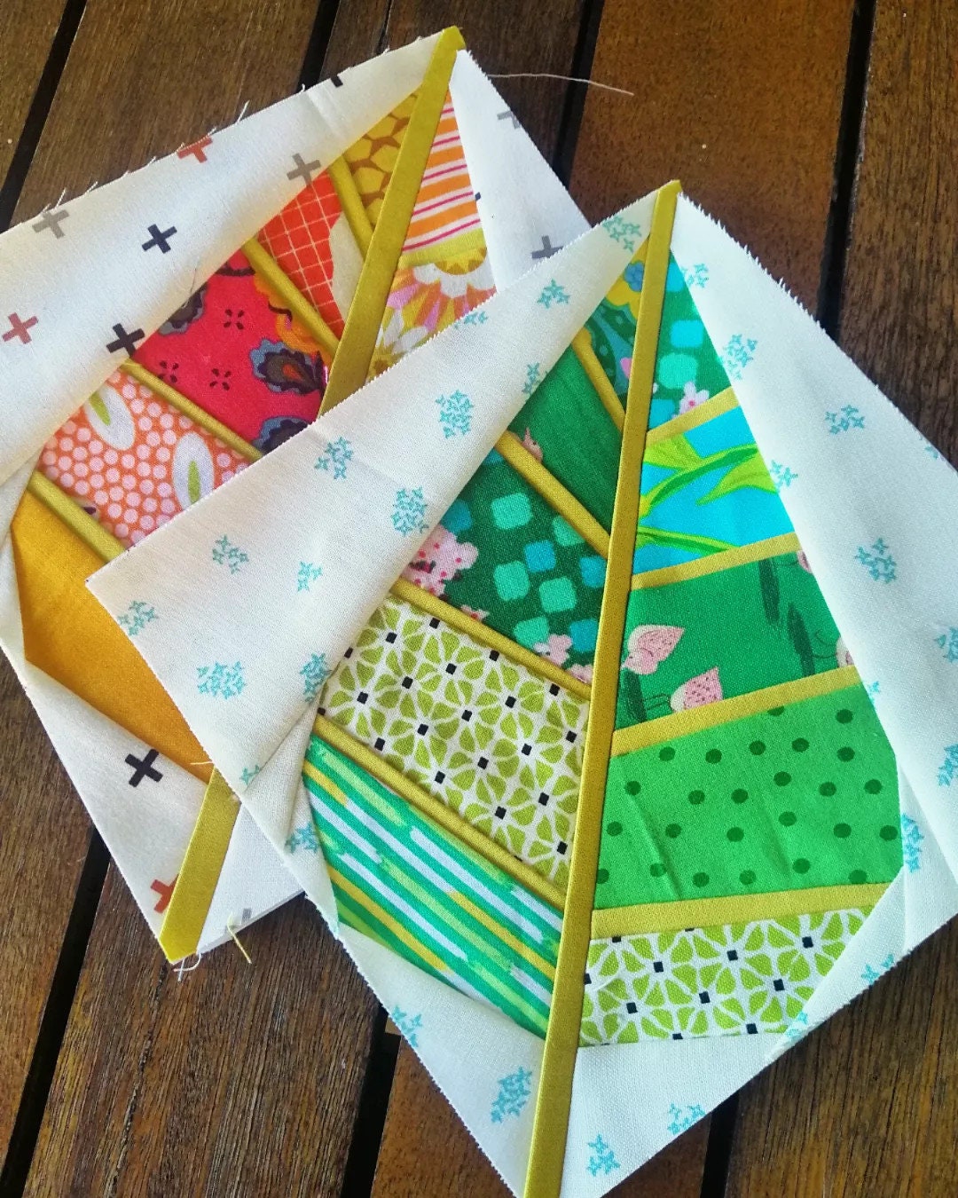 Leaf FPP Foundation Paper Piecing quilt block pattern Digital Download