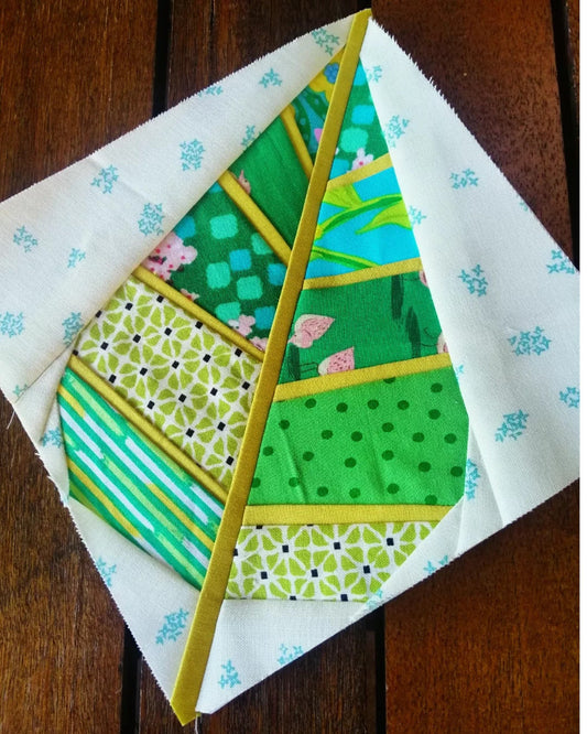 Leaf FPP Foundation Paper Piecing quilt block pattern Digital Download