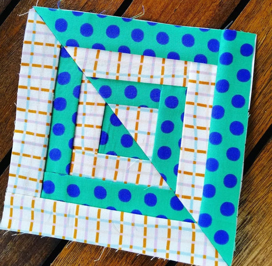 Log Cabin Split FPP Foundation Paper Piecing quilt block pattern Digital Download