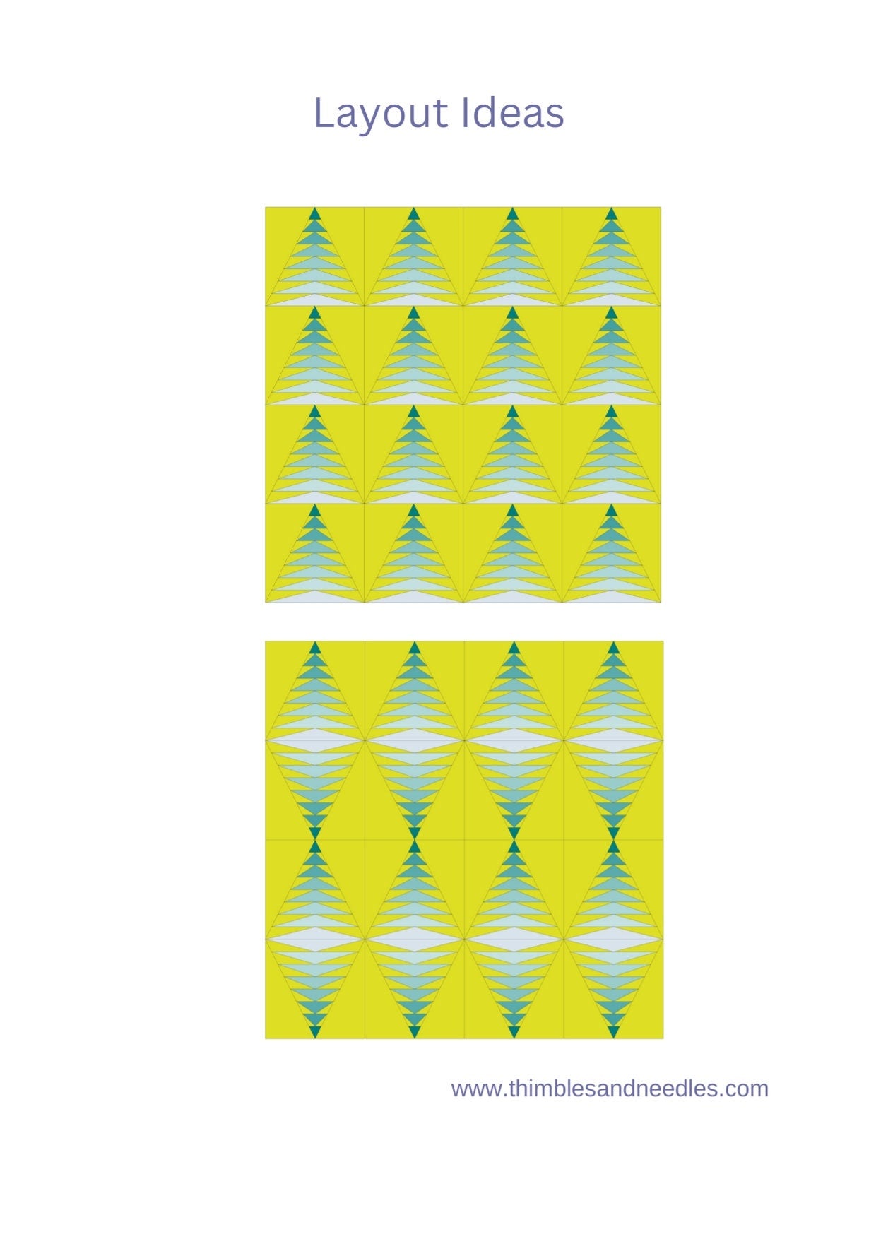 Flying Geese Tree FPP Foundation Paper Piecing quilt block pattern Digital Download