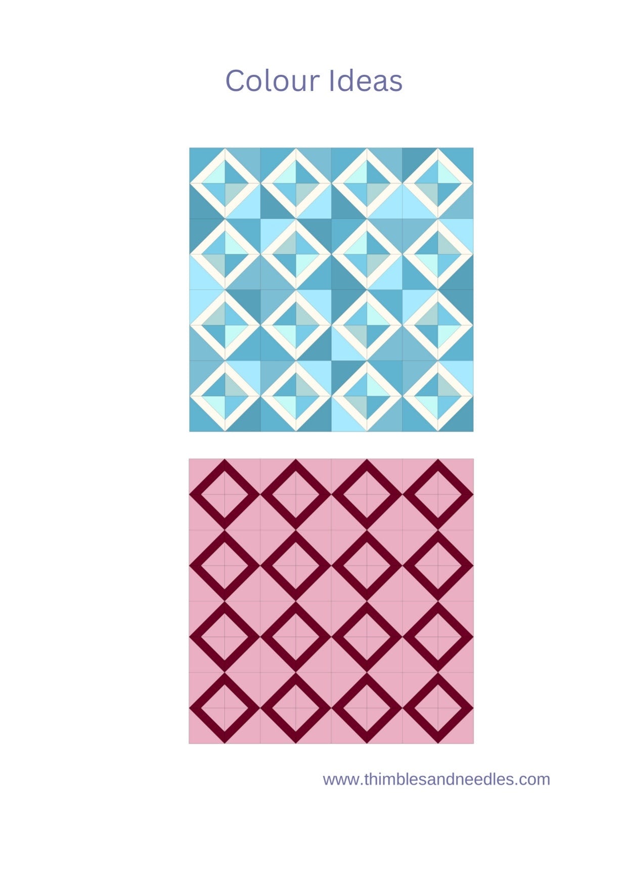 Diamond in a Square FPP Foundation Paper Piecing quilt block pattern Digital Download