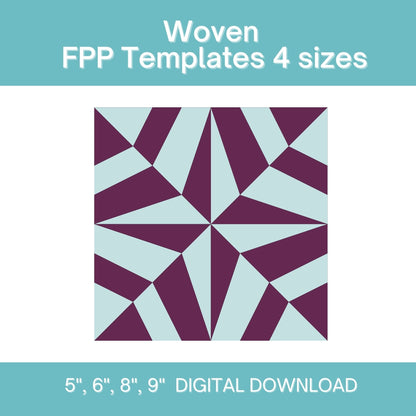 Web Star FPP Foundation Paper Piecing quilt block pattern Digital Download