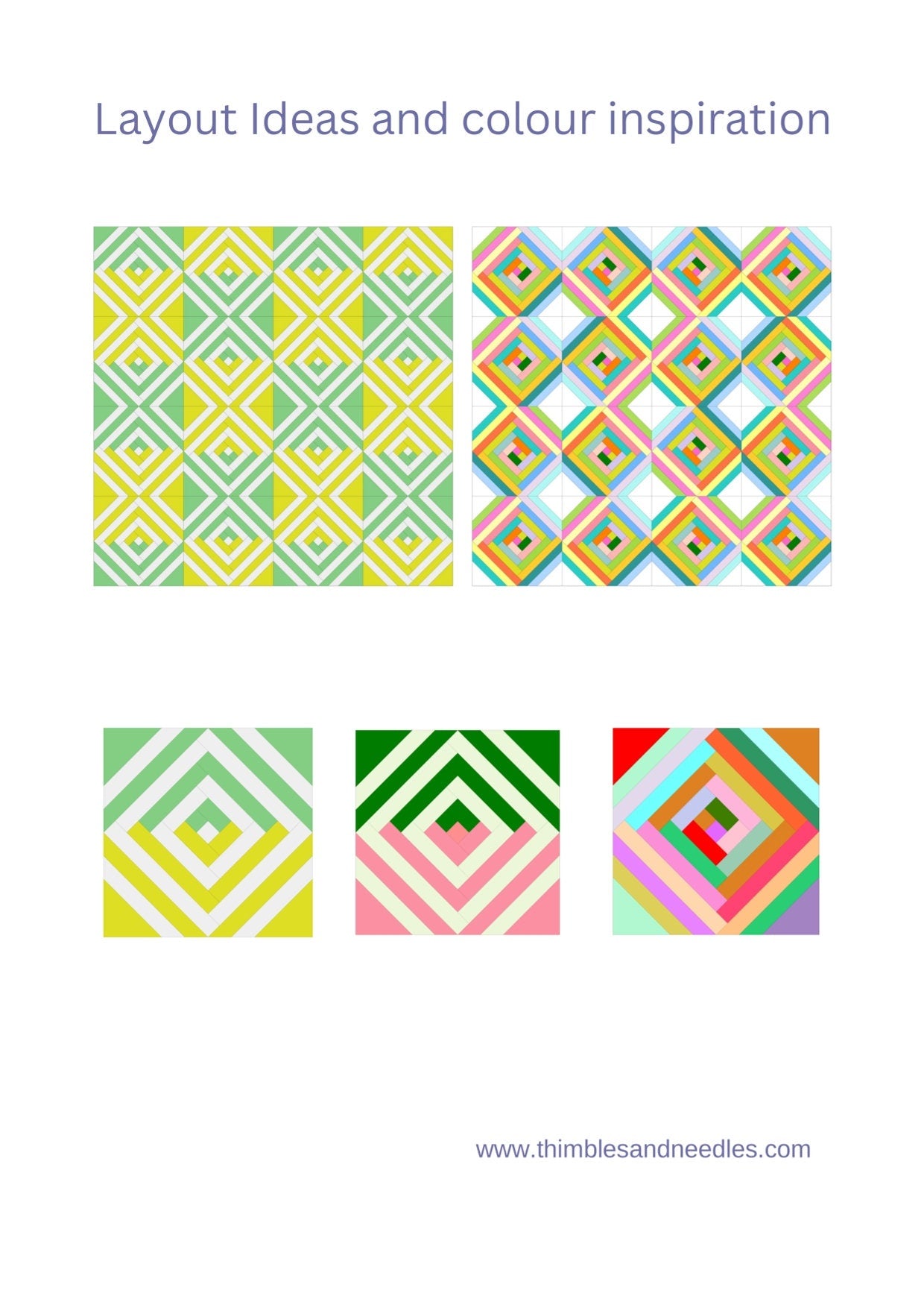 Log Cabin Twist FPP Foundation Paper Piecing quilt block pattern Digital Download
