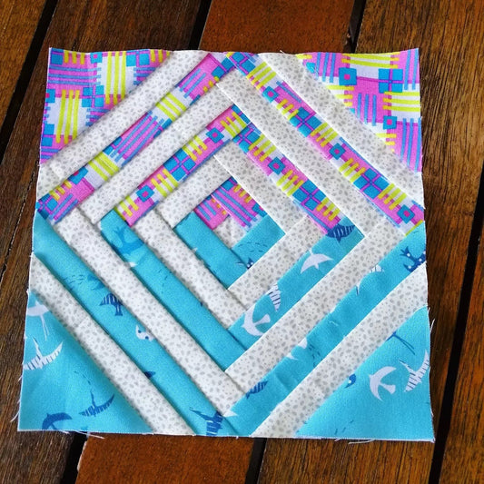 Log Cabin Twist FPP Foundation Paper Piecing quilt block pattern Digital Download