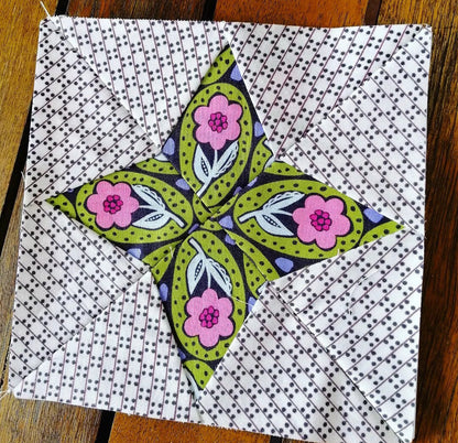 4 Pointed Star FPP Foundation Paper Piecing quilt block pattern Digital Download