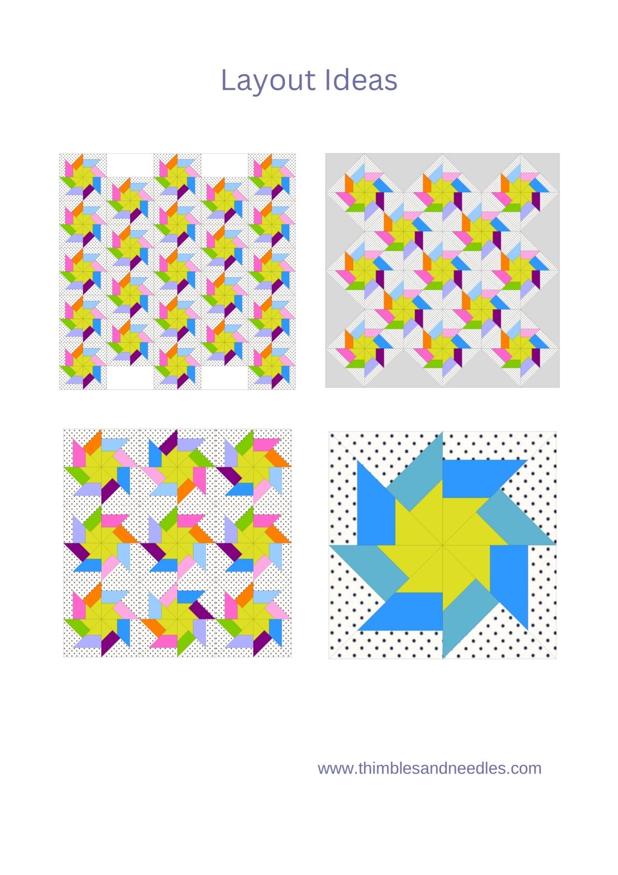 Double Pinwheel FPP Foundation Paper Piecing quilt block pattern Digital Download