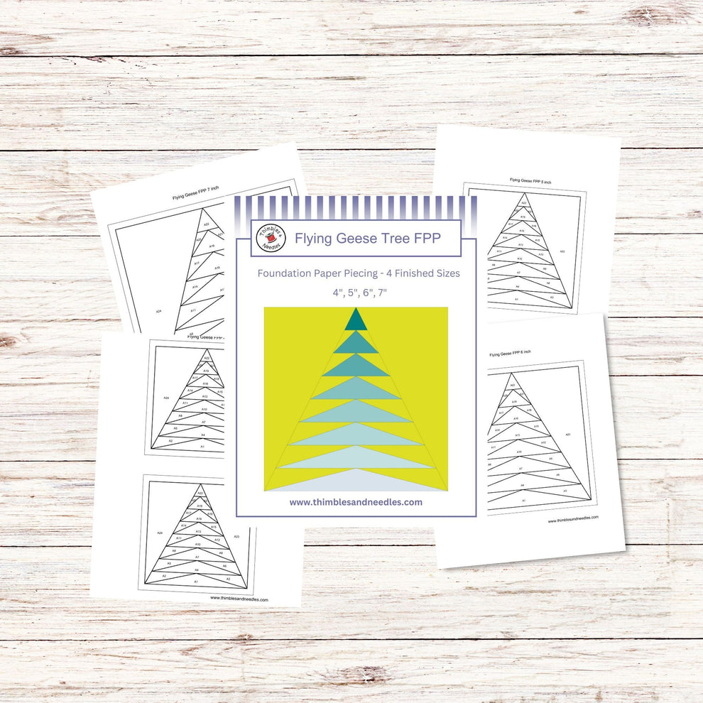 Flying Geese Tree Foundation Paper Piecing (FPP) Pattern – Thimbles and ...