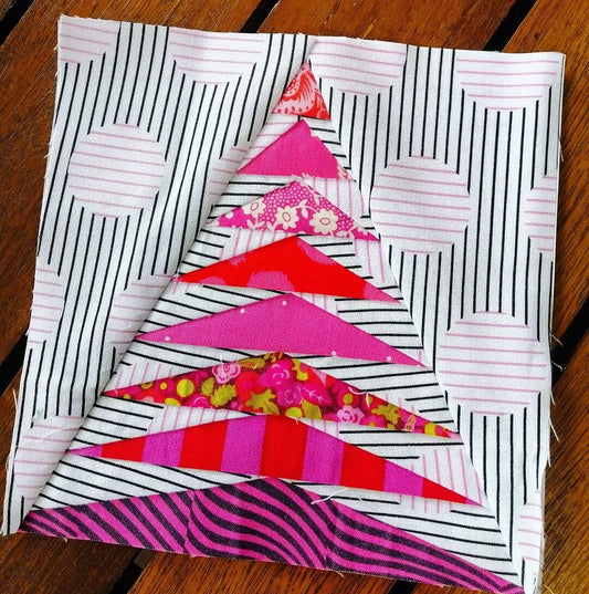 Flying Geese Tree FPP Foundation Paper Piecing quilt block pattern Digital Download