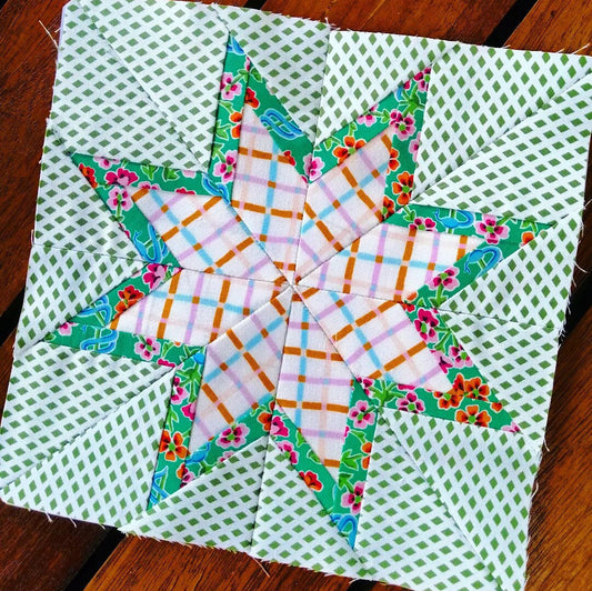 Supernova Sparkle Star FPP Foundation Paper Piecing quilt block pattern Digital Download