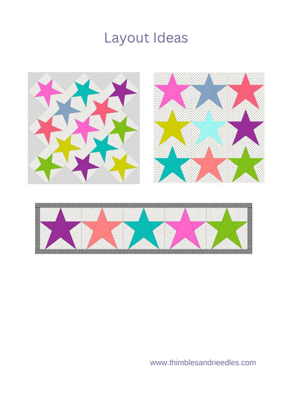 Star FPP Foundation Paper Piecing quilt block pattern Digital Download