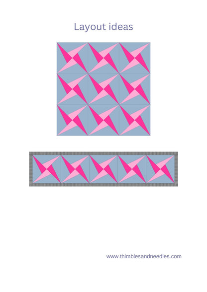 Criss Cross FPP Foundation Paper Piecing quilt block pattern Digital Download