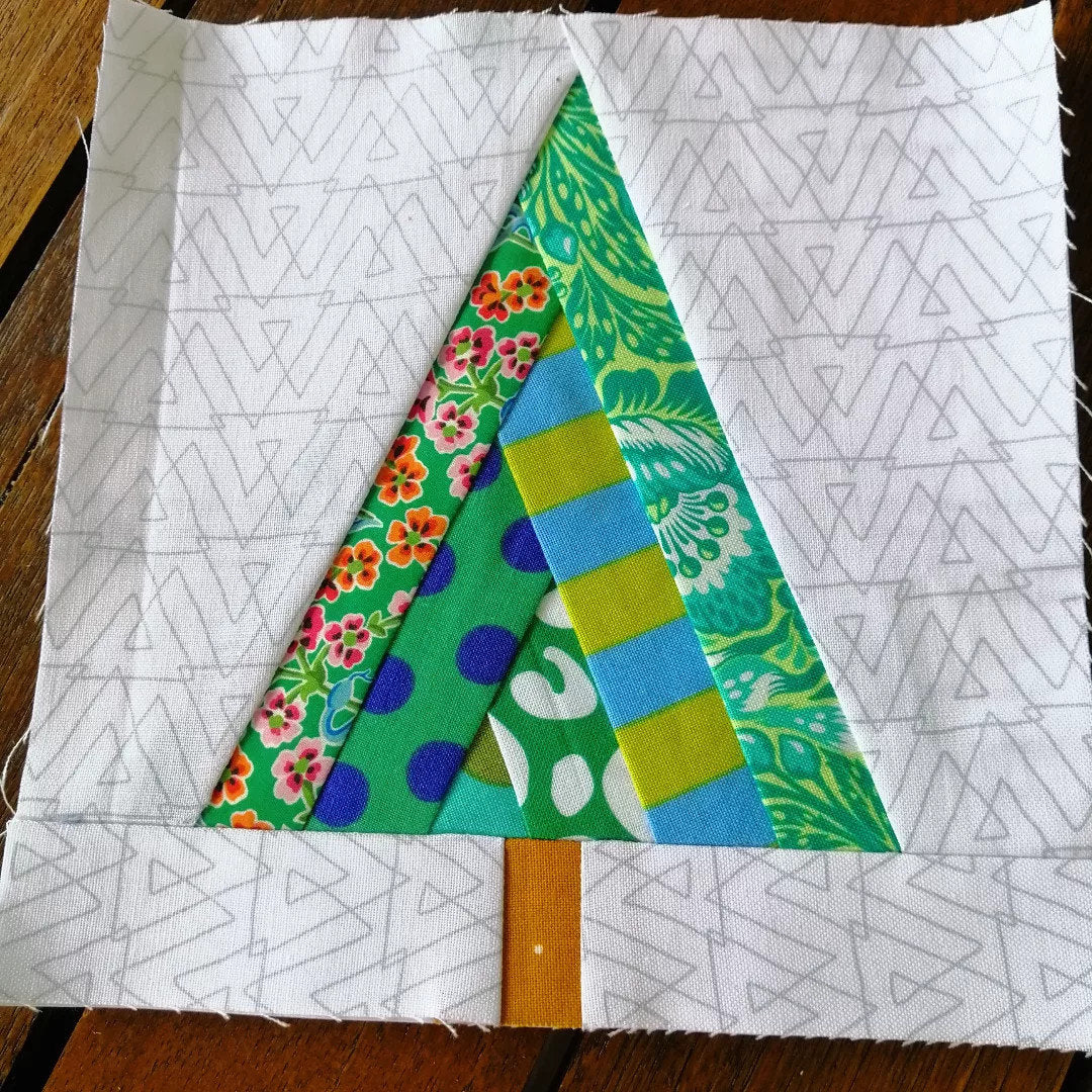 Chevron Tree FPP Foundation Paper Piecing quilt block pattern Digital Download