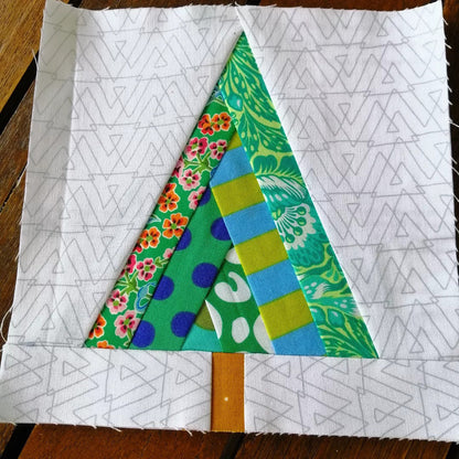 Chevron Tree FPP Foundation Paper Piecing quilt block pattern Digital Download