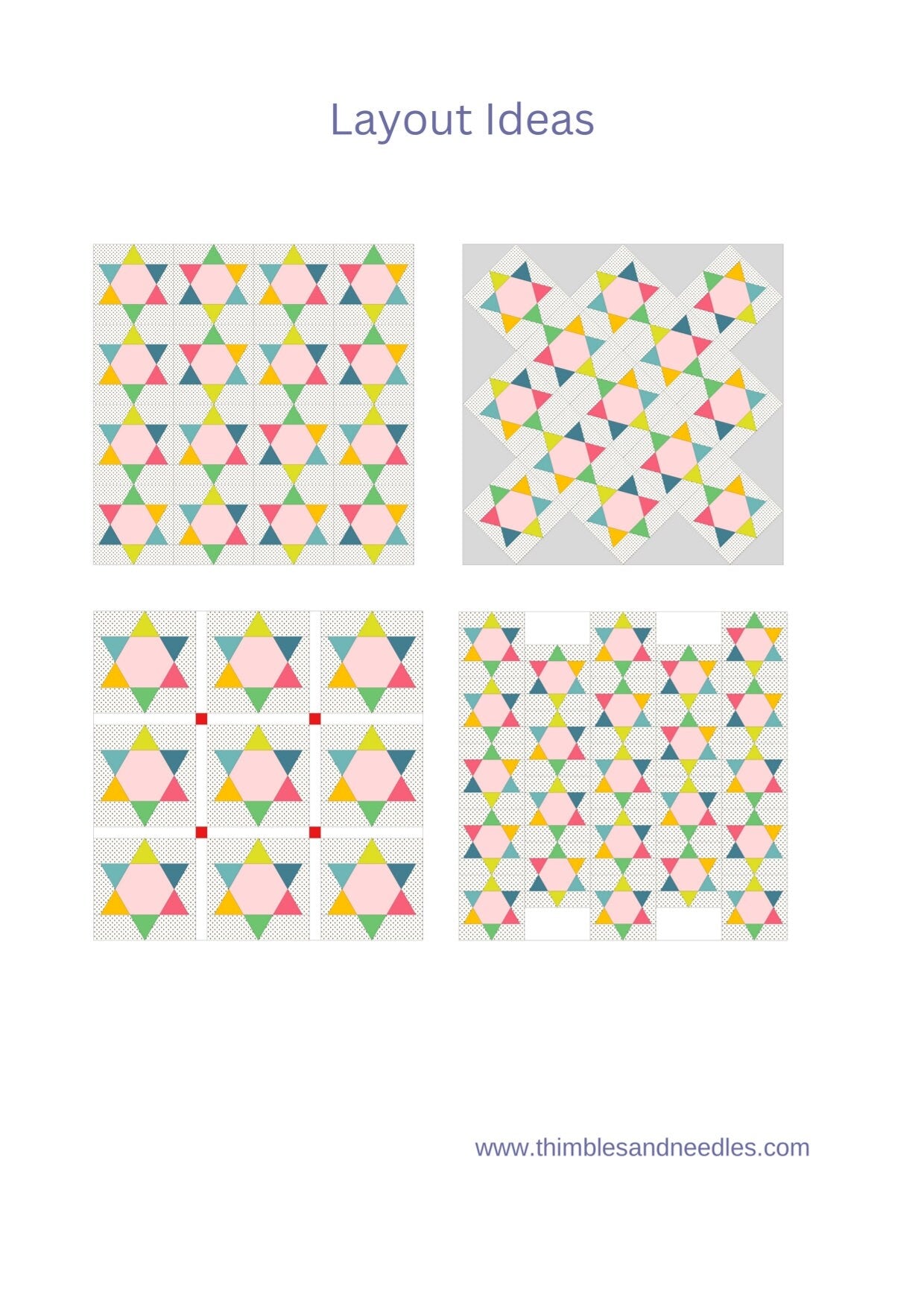 Hexagon Star FPP Foundation Paper Piecing quilt block pattern Digital Download