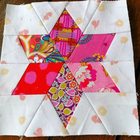 Six Pointed Star FPP Foundation Paper Piecing quilt block pattern Digital Download