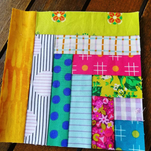 Quarter Log Cabin FPP Foundation Paper Piecing quilt block pattern Digital Download