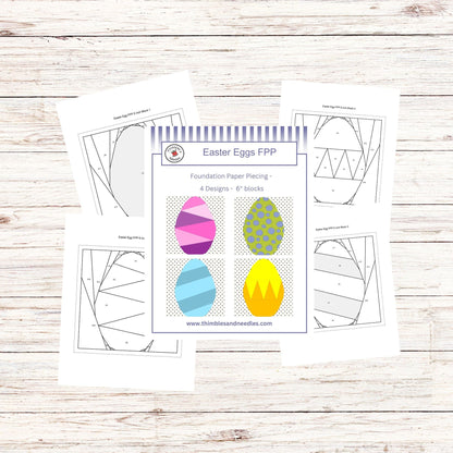 Easter Eggs FPP Foundation Paper Piecing quilt block pattern Digital Download