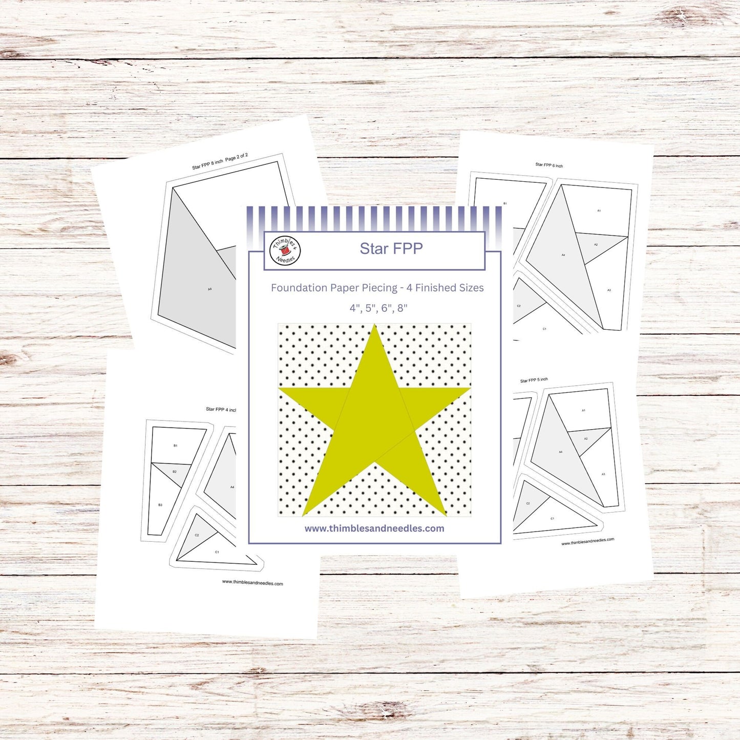 Star FPP Foundation Paper Piecing quilt block pattern Digital Download
