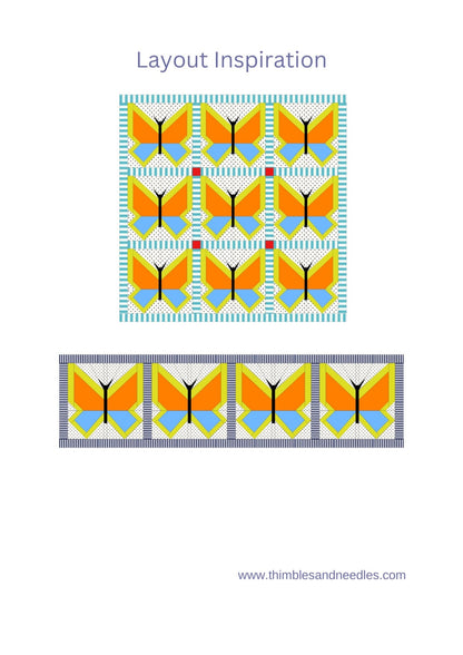 Butterfly FPP Foundation Paper Piecing quilt block pattern Digital Download
