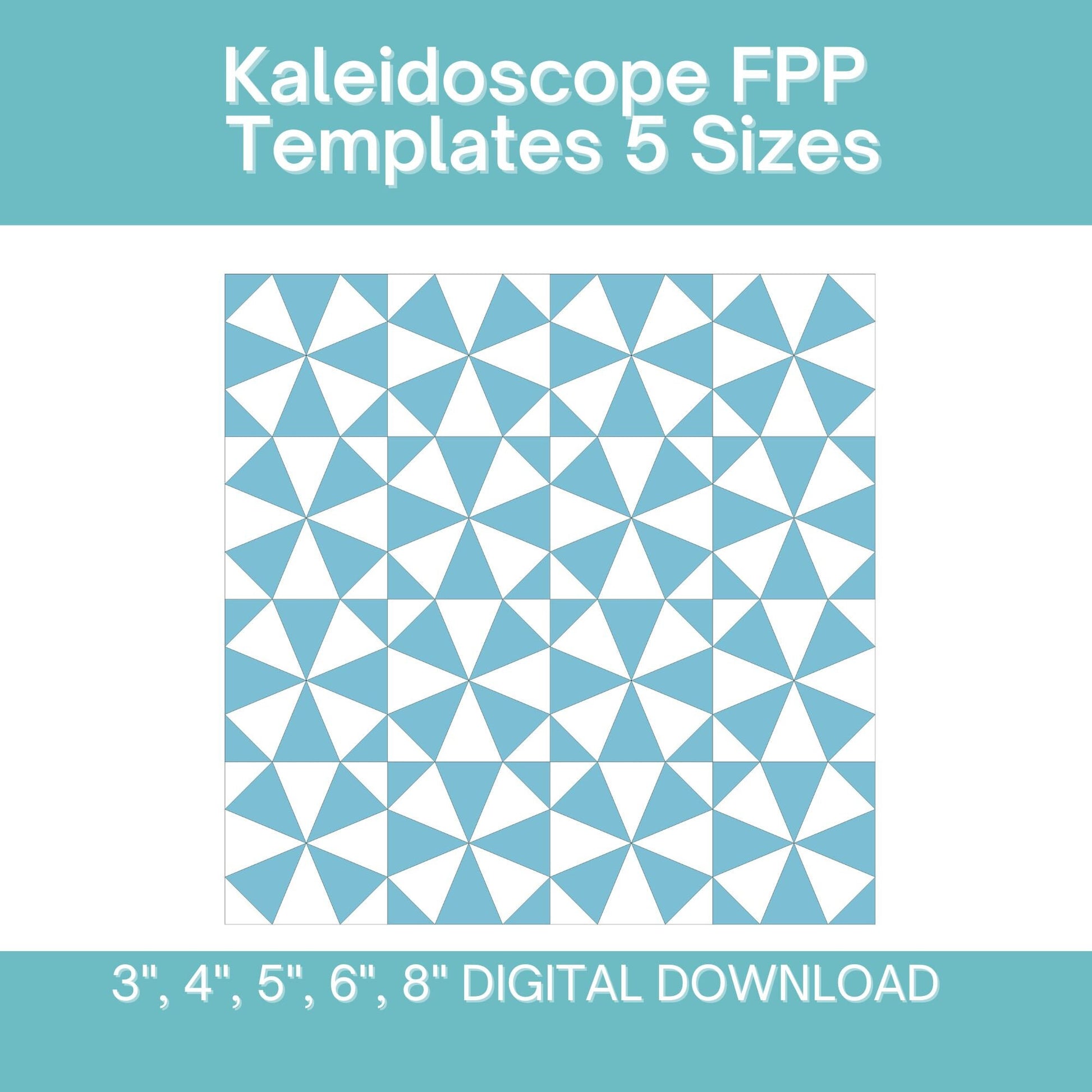 Kaleidoscope FPP Foundation Paper Piecing quilt block pattern Digital Download