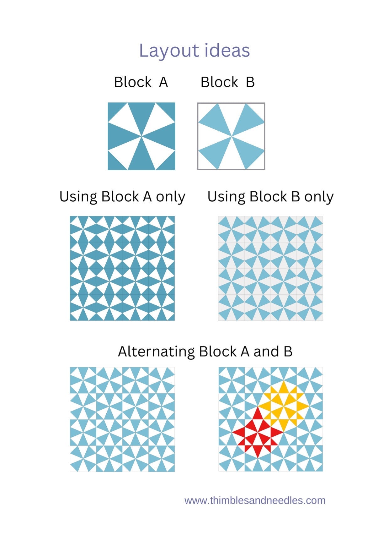 Kaleidoscope FPP Foundation Paper Piecing quilt block pattern Digital Download