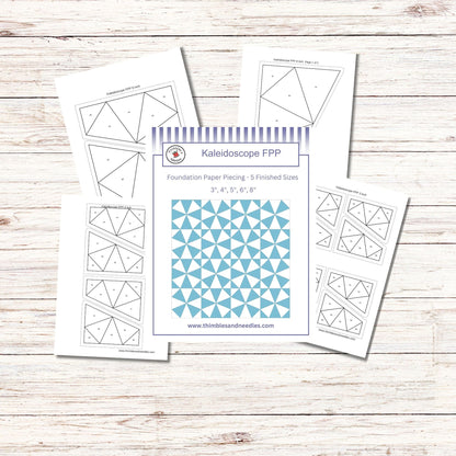 Kaleidoscope FPP Foundation Paper Piecing quilt block pattern Digital Download