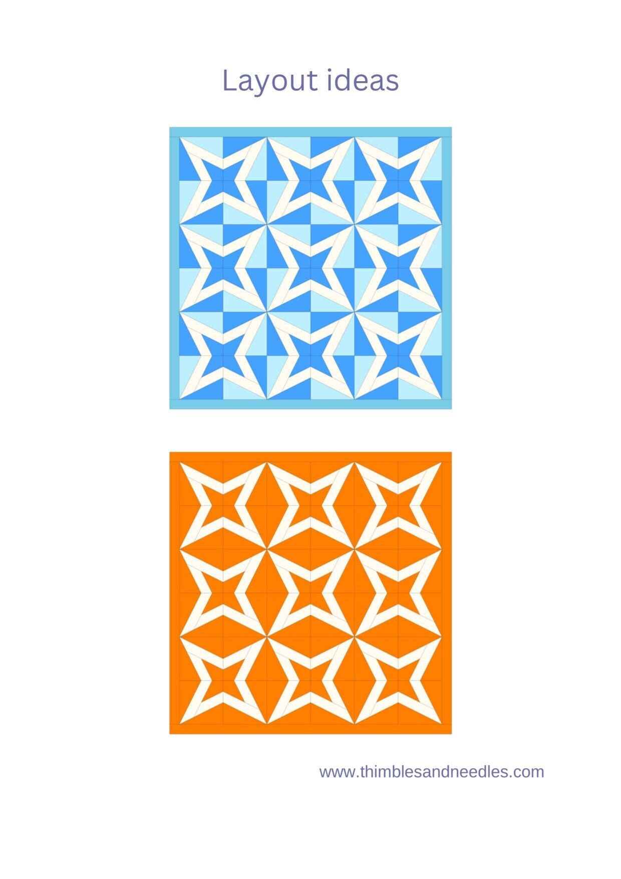 Starburst FPP Foundation Paper Piecing quilt block pattern Digital Download