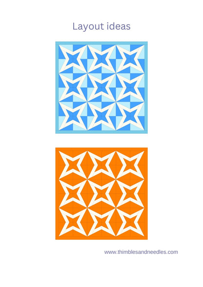 Starburst FPP Foundation Paper Piecing quilt block pattern Digital Download