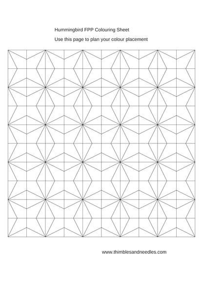 Hummingbird Block FPP Foundation Paper Piecing quilt block pattern Digital Download