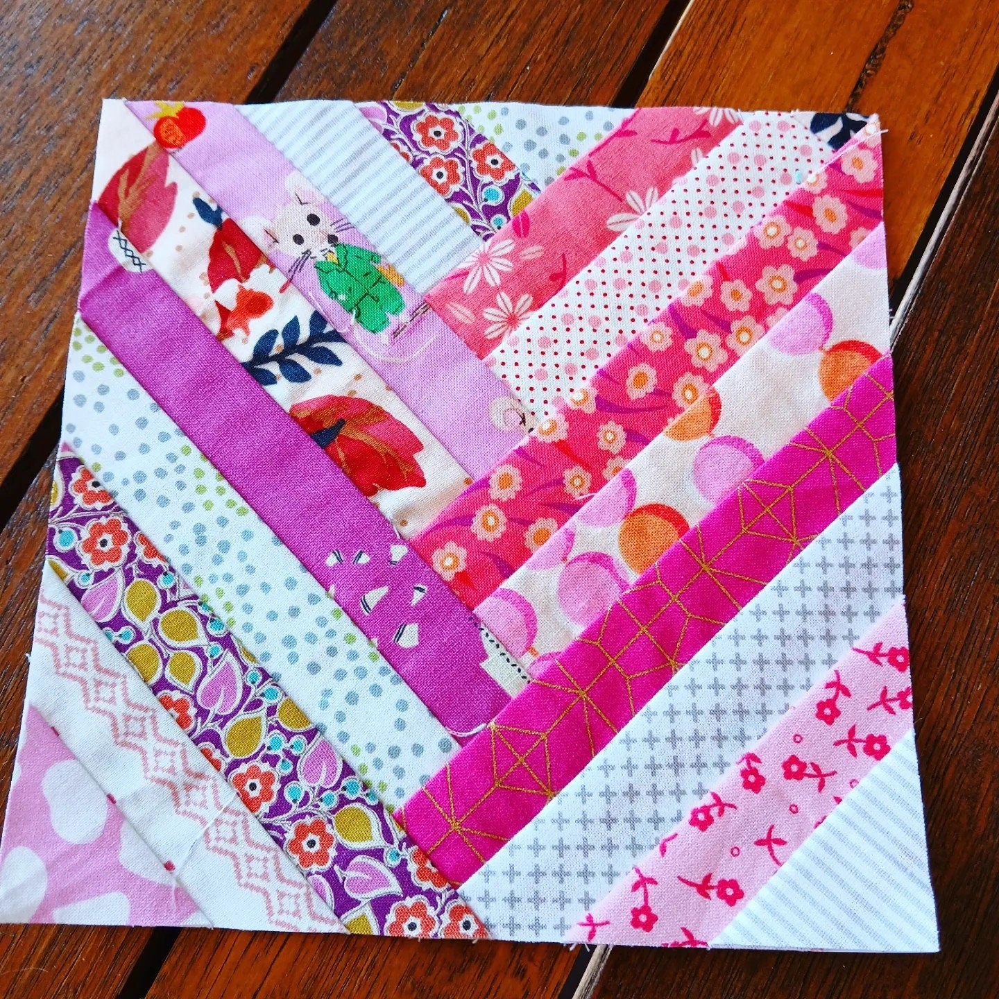 Herringbone Braid FPP Foundation Paper Piecing quilt block pattern Digital Download