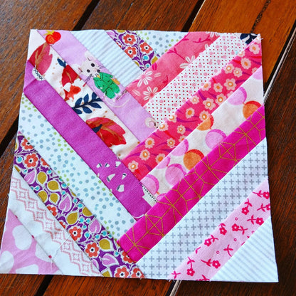 Herringbone Braid FPP Foundation Paper Piecing quilt block pattern Digital Download