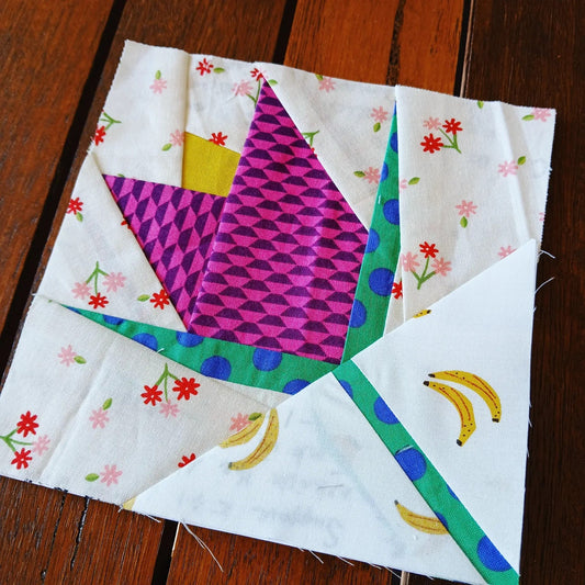 Tulip on Point FPP Foundation Paper Piecing quilt block pattern Digital Download