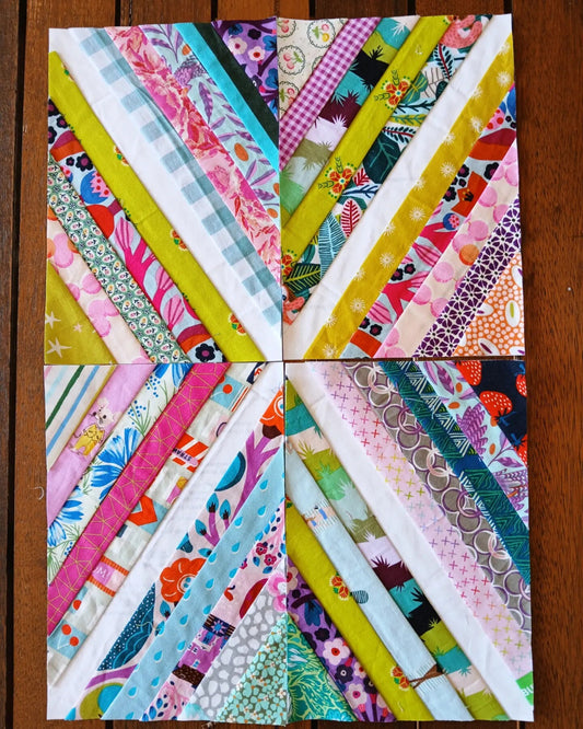 Rectangular String FPP Foundation Paper Piecing quilt block pattern Digital Download