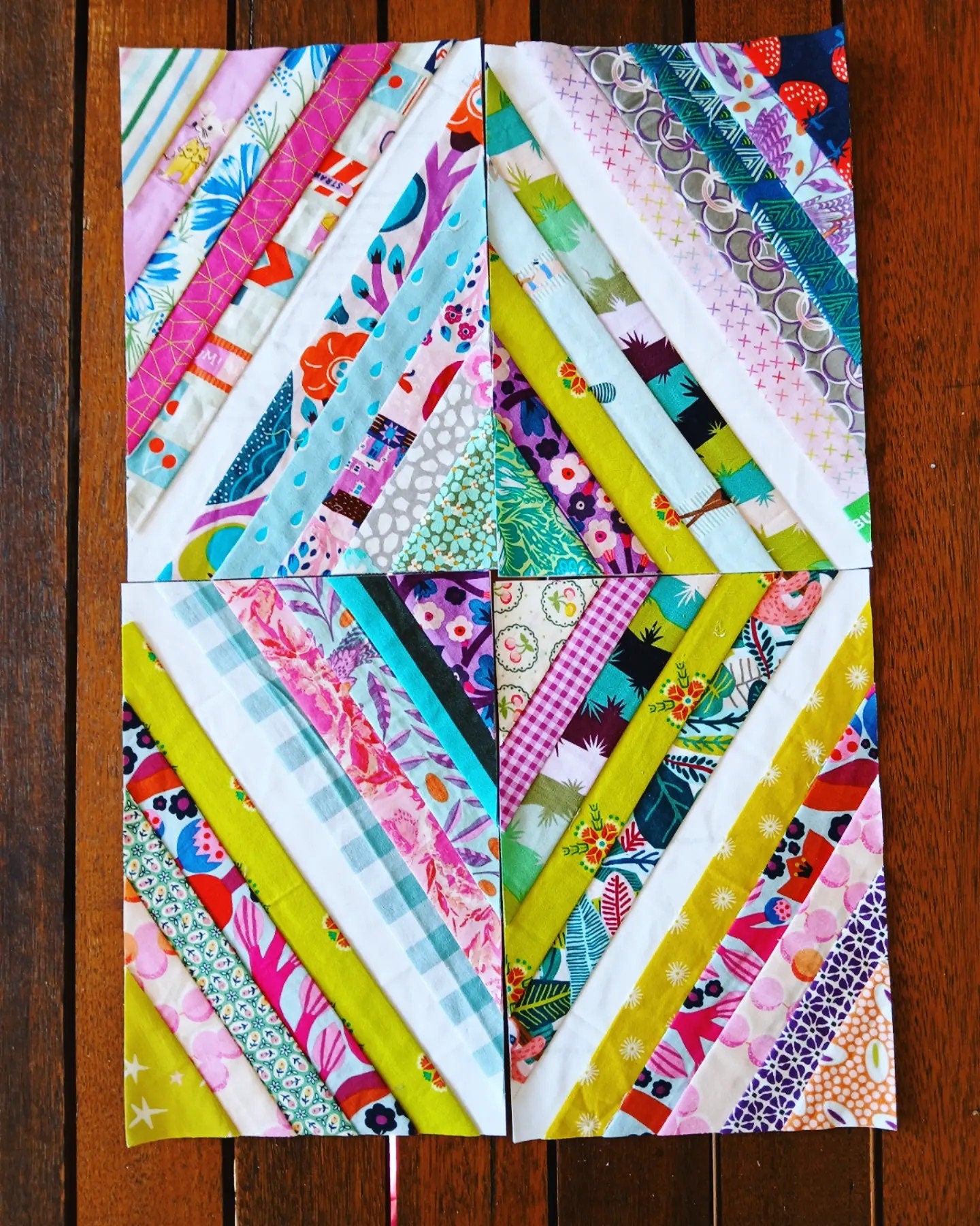 Rectangular String FPP Foundation Paper Piecing quilt block pattern Digital Download