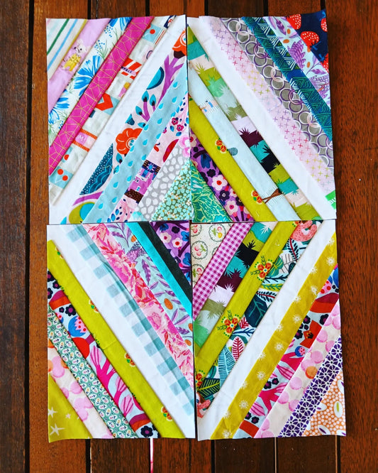 Rectangular String FPP Foundation Paper Piecing quilt block pattern Digital Download