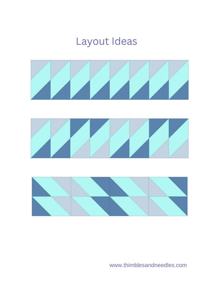Quilt Border Diagonal Stripe FPP Foundation Paper Piecing block pattern Digital Download