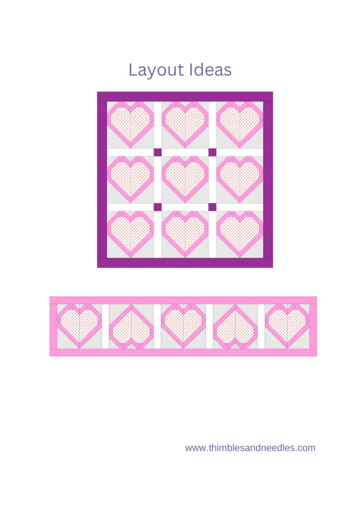 Heart Outline FPP Foundation Paper Piecing quilt block pattern Digital Download