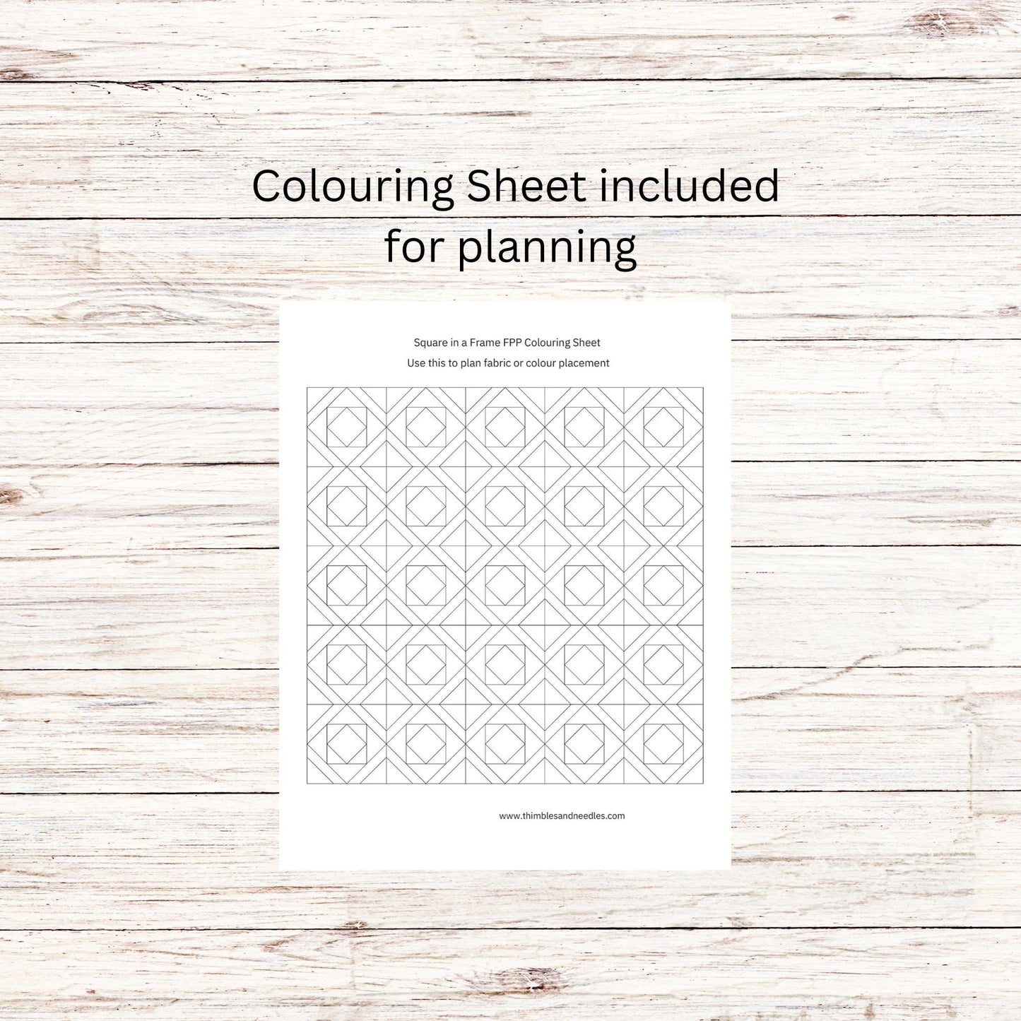 Square in a Frame FPP Foundation Paper Piecing quilt block pattern Digital Download