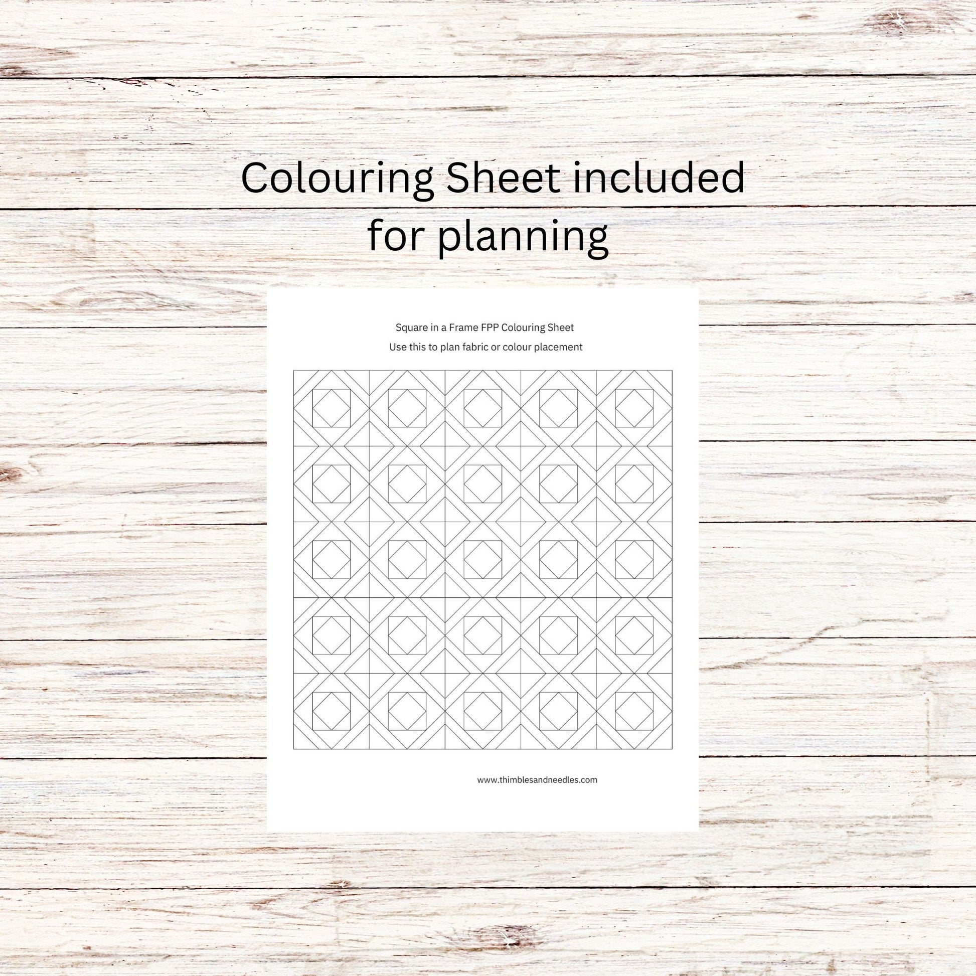 Square in a Frame FPP Foundation Paper Piecing quilt block pattern Digital Download