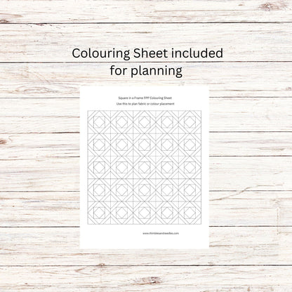 Square in a Frame FPP Foundation Paper Piecing quilt block pattern Digital Download