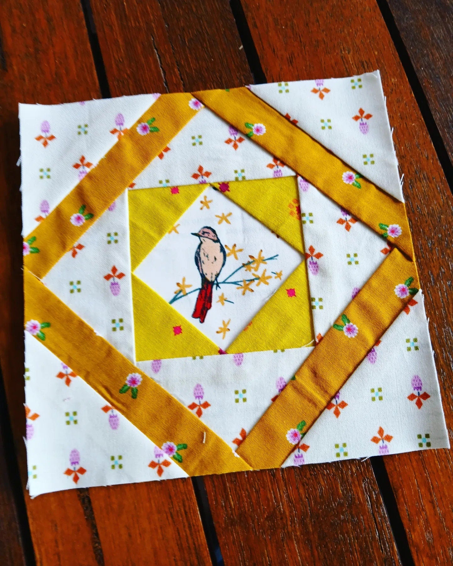 Square in a Frame FPP Foundation Paper Piecing quilt block pattern Digital Download