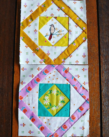 Square in a Frame FPP Foundation Paper Piecing quilt block pattern Digital Download