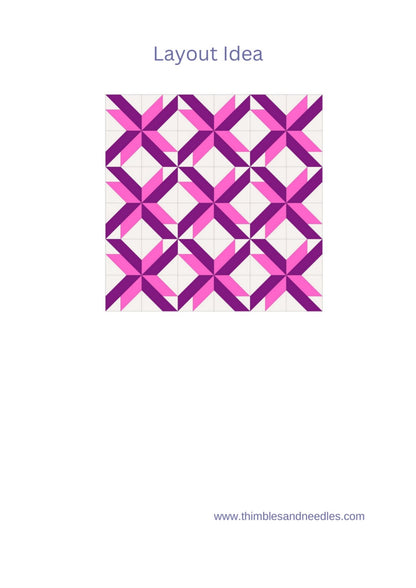 Star Jump FPP Foundation Paper Piecing quilt block pattern Digital Download