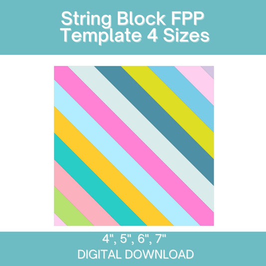 String Block FPP Foundation Paper Piecing quilt block pattern Digital Download