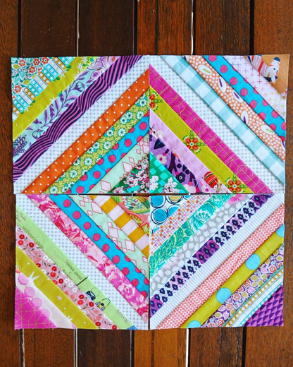 String Block FPP Foundation Paper Piecing quilt block pattern Digital Download