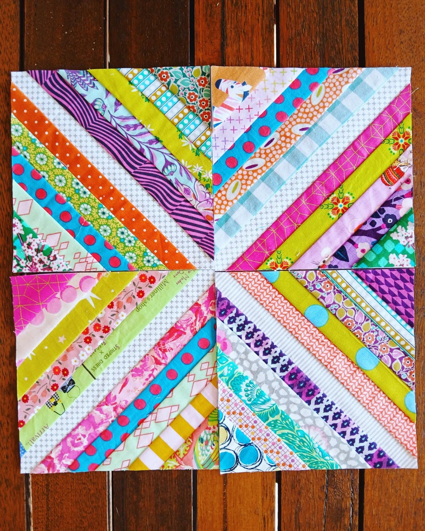 String Block FPP Foundation Paper Piecing quilt block pattern Digital Download