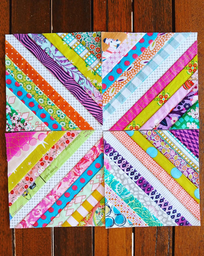 String Block FPP Foundation Paper Piecing quilt block pattern Digital Download