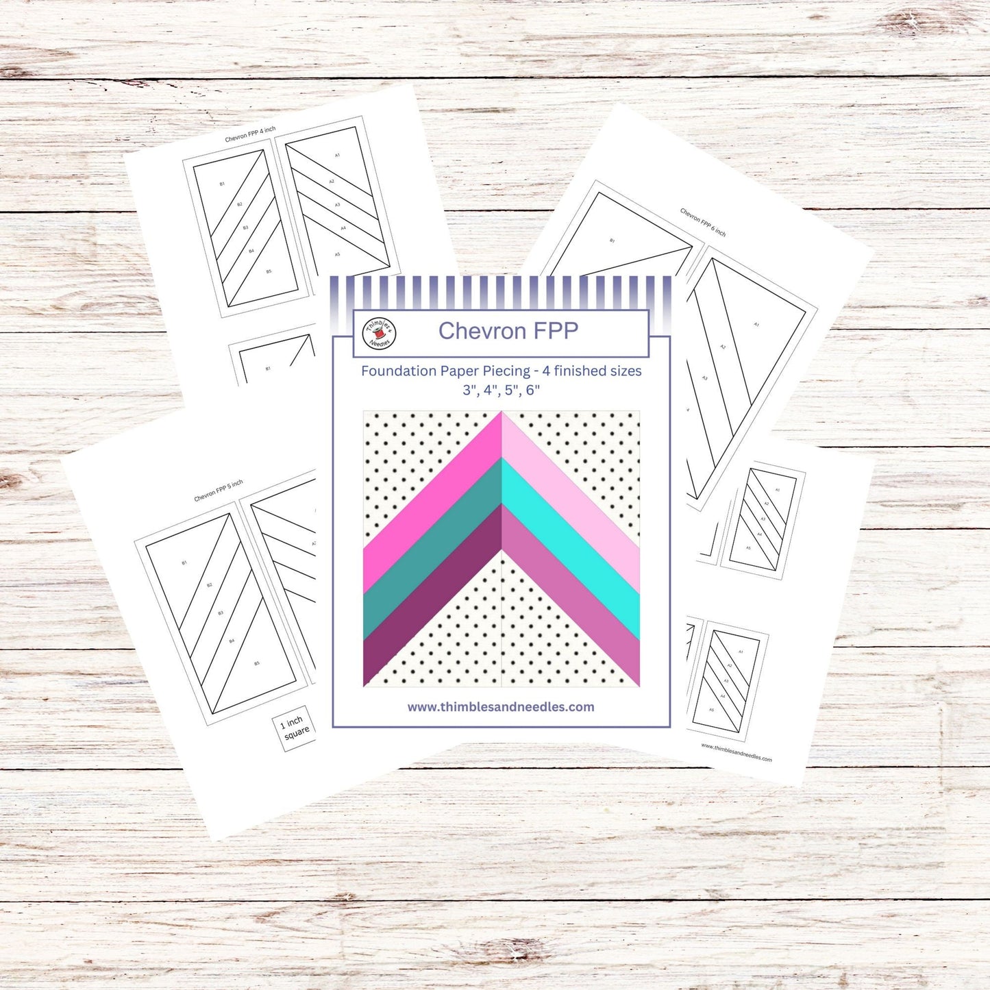 Quilt border Chevron FPP Foundation Paper Piecing block pattern Digital Download